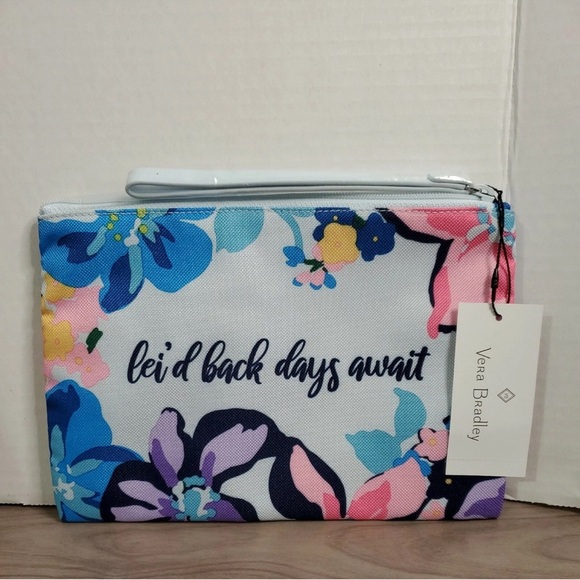 Vera Bradley Bag Wristlet Lighten Up Marian Floral 9x6 Tropical Boho Hawaii NEW - Picture 1 of 4
